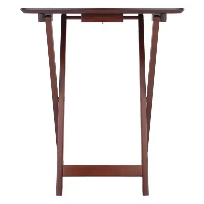 2pc Darlene Snack Table Set Walnut - Winsome: Portable, No Assembly Required, Space-Saving Design