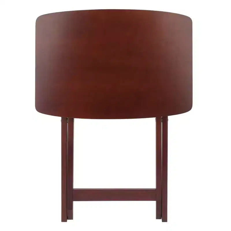 2pc Darlene Snack Table Set Walnut - Winsome: Portable, No Assembly Required, Space-Saving Design