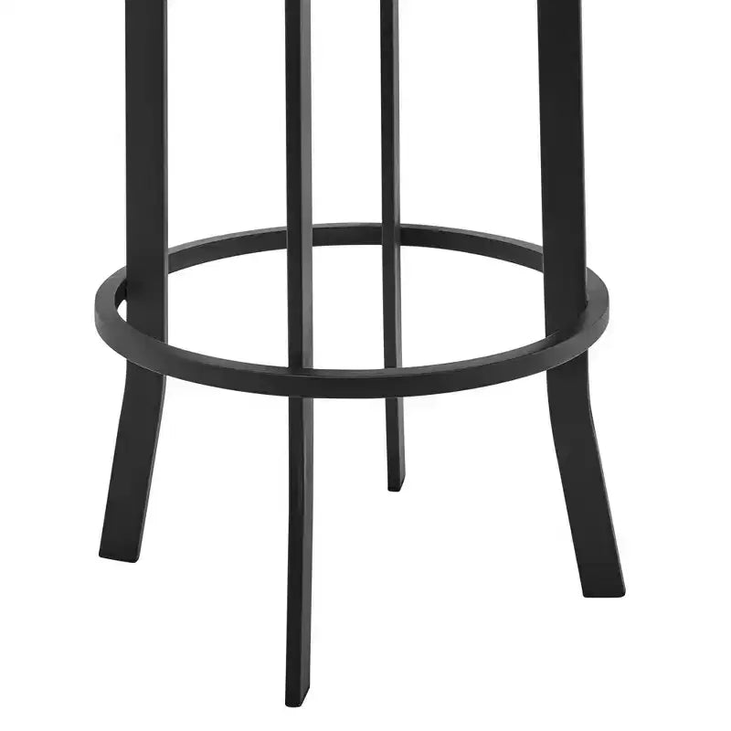 26" Prinz Counter Height Barstool with Gray Faux Leather Black Metal Finish - Armen Living