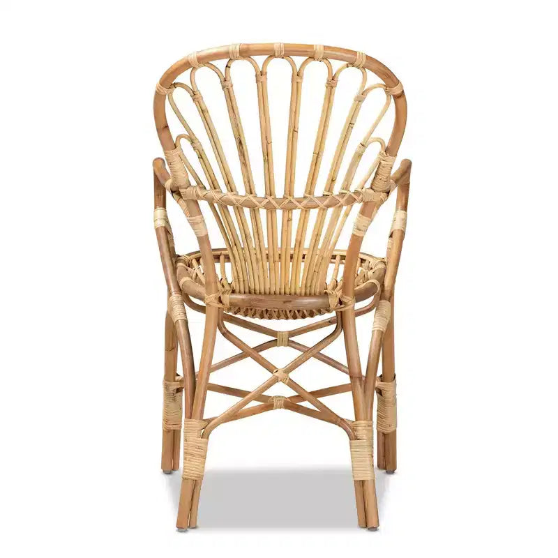 Sheraton Rattan Armchair Natural - bali & pari: Boho Style, Polyester Upholstery, Wood Frame, No Assembly Required