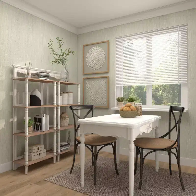 Farmhouse Pine Wood Shelving Unit White - Olivia & May: 4-Tier Bookcase, Tall Storage Organizer
