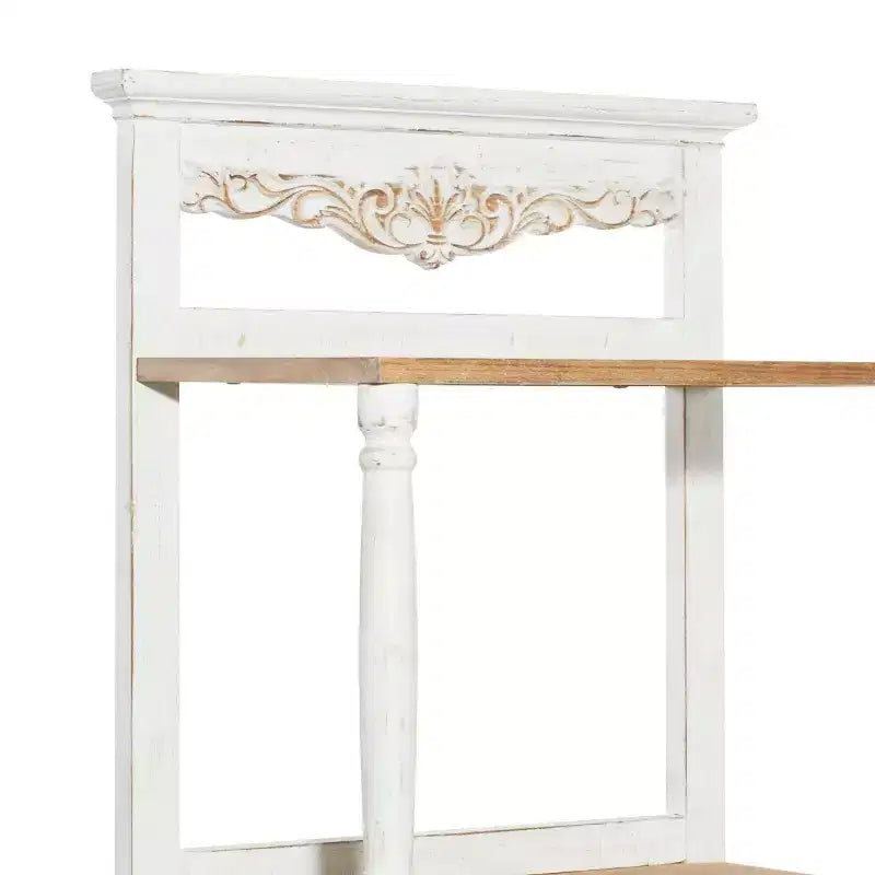 Farmhouse Pine Wood Shelving Unit White - Olivia & May: 4-Tier Bookcase, Tall Storage Organizer