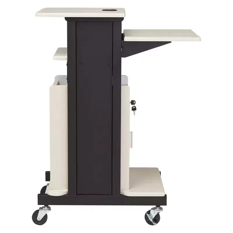 Premium Plus Presentation Cart with Cabinet & Adjustable Shelves - Hampden Furnishings: Mobile AV Equipment Stand
