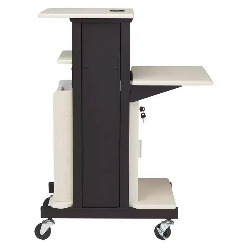 Premium Plus Presentation Cart with Cabinet & Adjustable Shelves - Hampden Furnishings: Mobile AV Equipment Stand