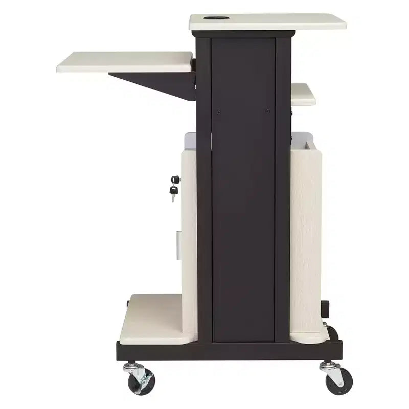 Premium Plus Presentation Cart with Cabinet & Adjustable Shelves - Hampden Furnishings: Mobile AV Equipment Stand