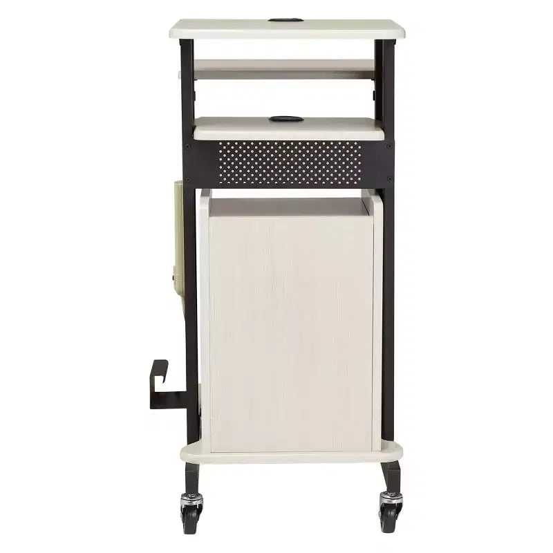 Premium Plus Presentation Cart with Cabinet & Adjustable Shelves - Hampden Furnishings: Mobile AV Equipment Stand