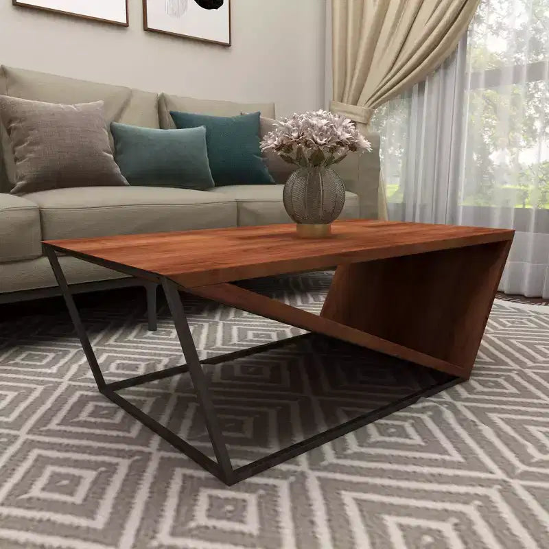 Modern Triangular Coffee Table Brown - Olivia & May