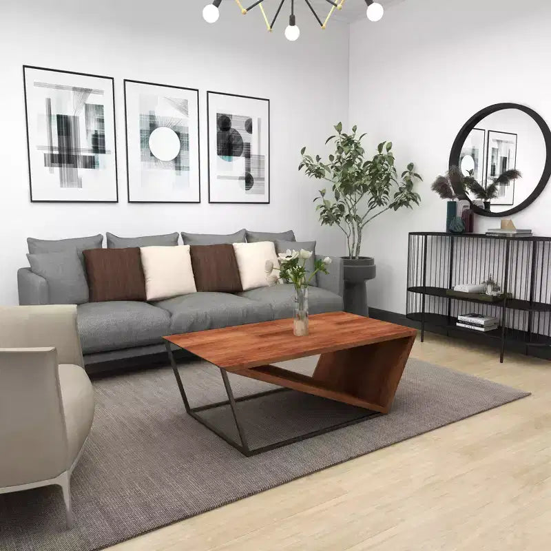 Modern Triangular Coffee Table Brown - Olivia & May