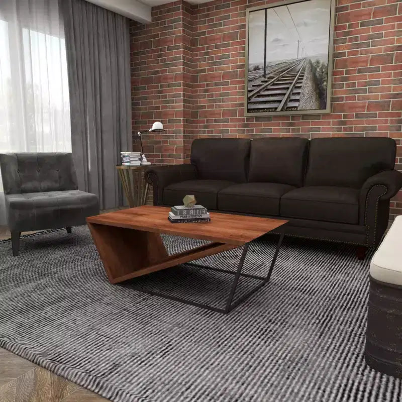 Modern Triangular Coffee Table Brown - Olivia & May