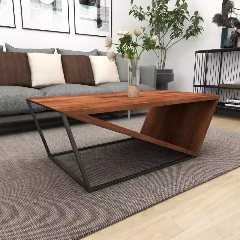 Modern Triangular Coffee Table Brown - Olivia & May