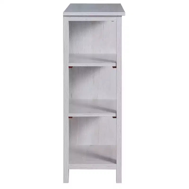 24/7 Shop At Home Bednar Storage Accent Cabinet White Oak: Modern Farmhouse Design, Shutter Doors, 6 Shelves