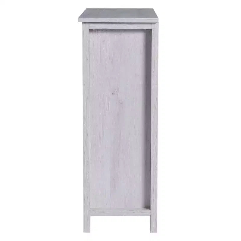 24/7 Shop At Home Bednar Storage Accent Cabinet White Oak: Modern Farmhouse Design, Shutter Doors, 6 Shelves