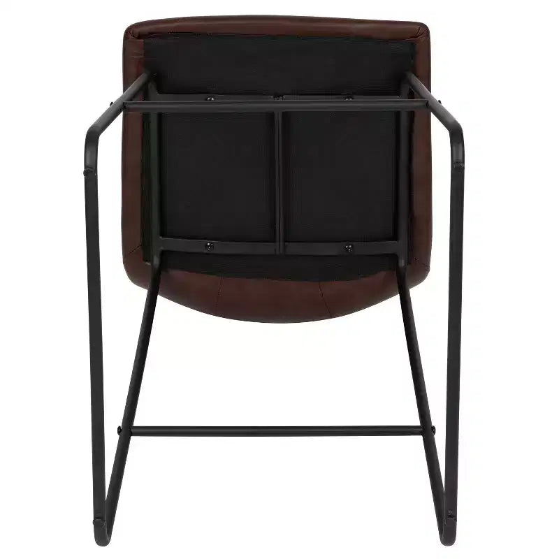 Emma and Oliver Set of 2 Kitchen Counter Height Stool - 24 Inch LeatherSoft Barstool