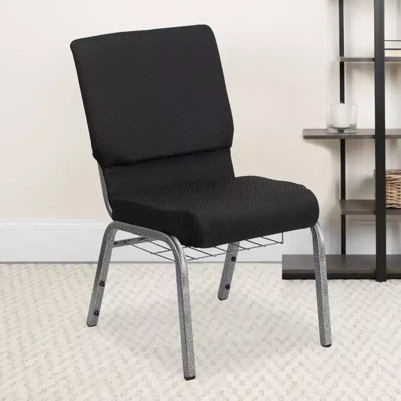 Emma and Oliver 18.5W Church/Reception Guest Chair with Communion Cup Book Rack