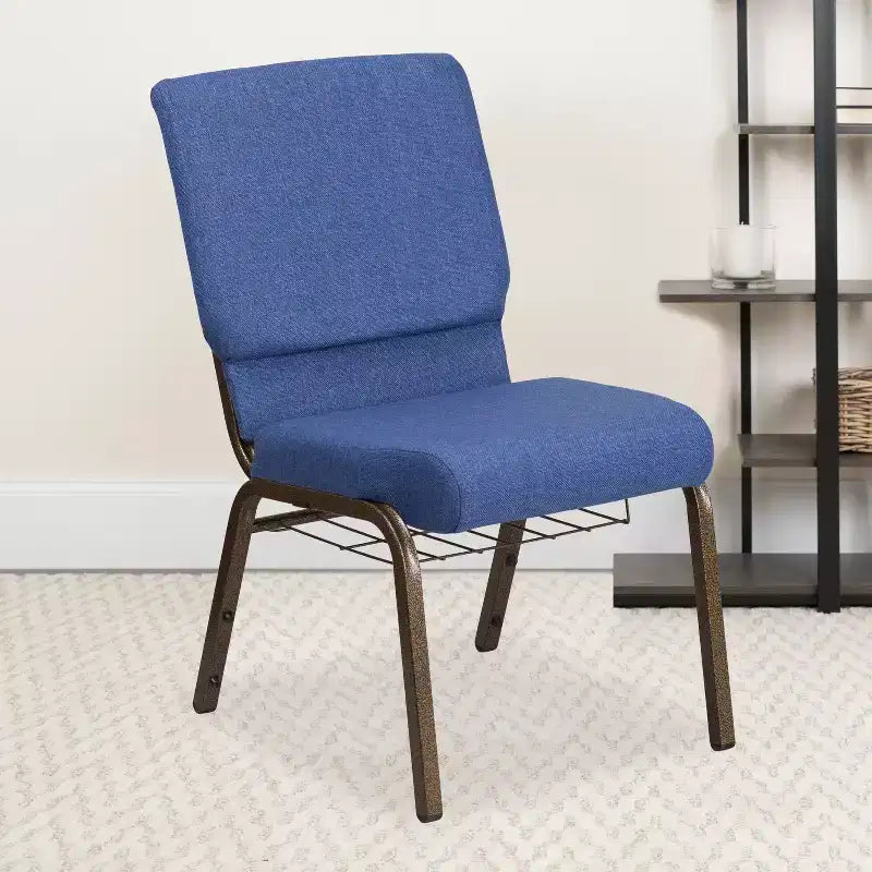 Emma and Oliver 18.5W Church/Reception Guest Chair with Communion Cup Book Rack