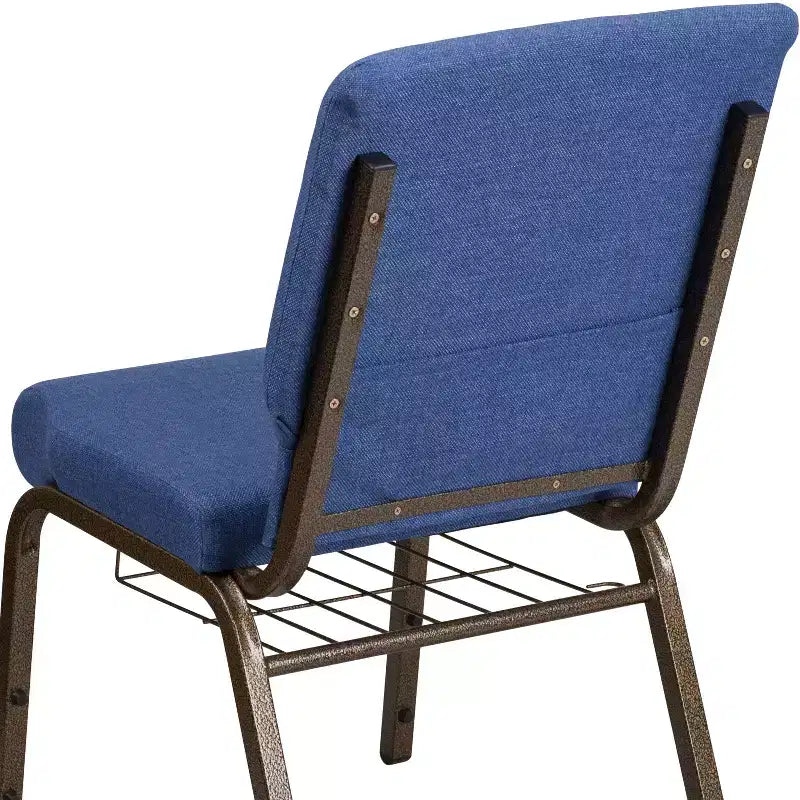 Emma and Oliver 18.5W Church/Reception Guest Chair with Communion Cup Book Rack