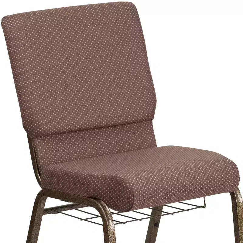 Emma and Oliver 18.5W Church/Reception Guest Chair with Communion Cup Book Rack