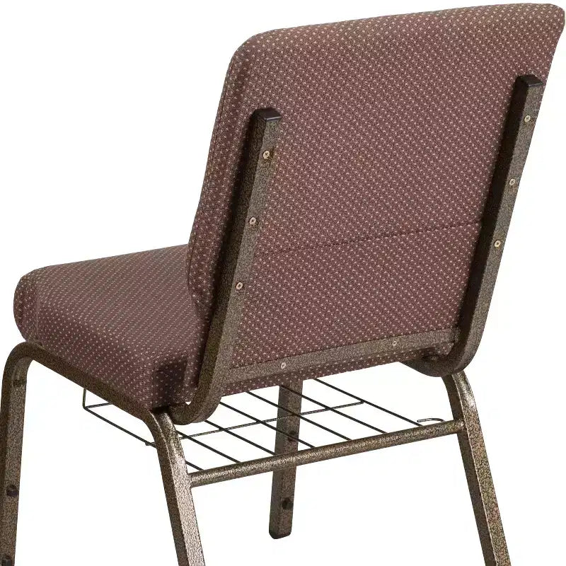 Emma and Oliver 18.5W Church/Reception Guest Chair with Communion Cup Book Rack