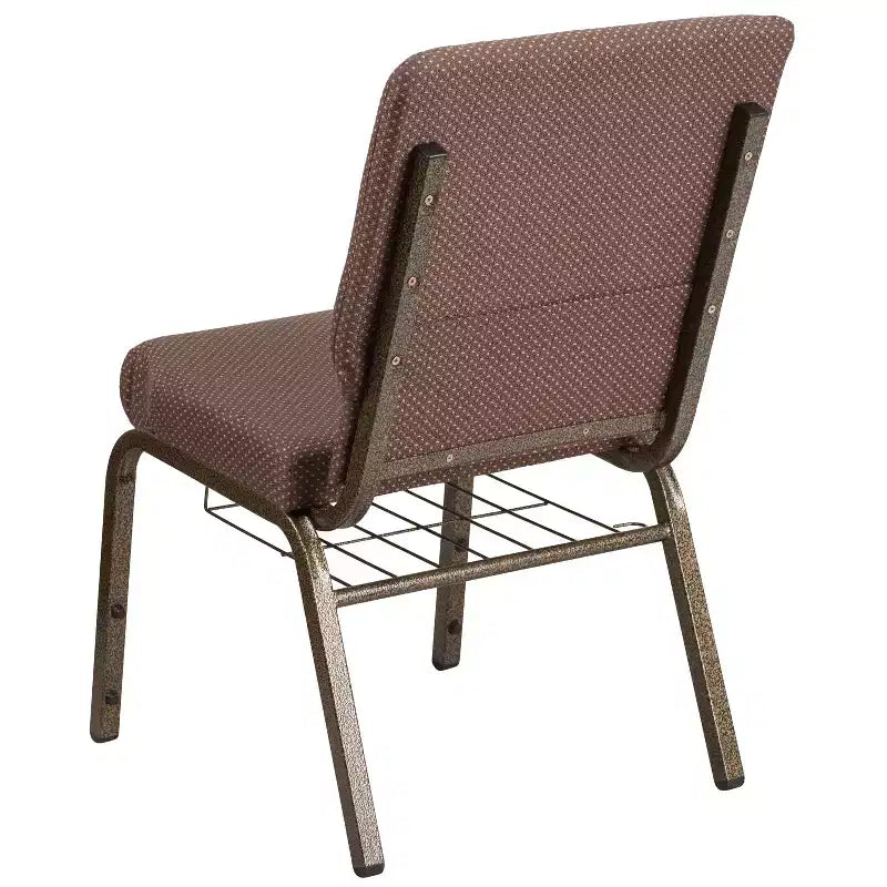 Emma and Oliver 18.5W Church/Reception Guest Chair with Communion Cup Book Rack