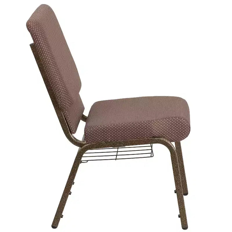 Emma and Oliver 18.5W Church/Reception Guest Chair with Communion Cup Book Rack
