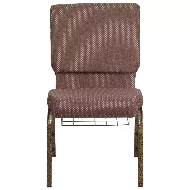 Emma and Oliver 18.5W Church/Reception Guest Chair with Communion Cup Book Rack