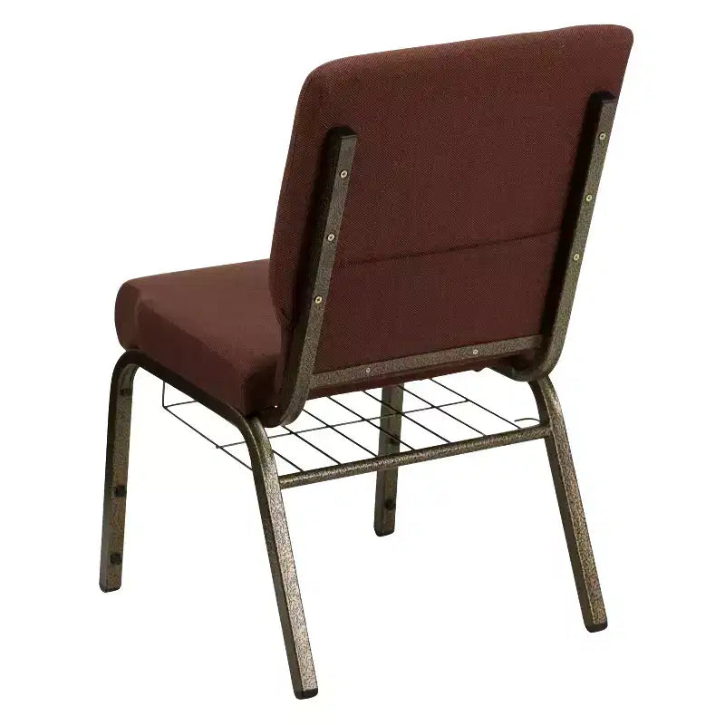 Emma and Oliver 18.5W Church/Reception Guest Chair with Communion Cup Book Rack