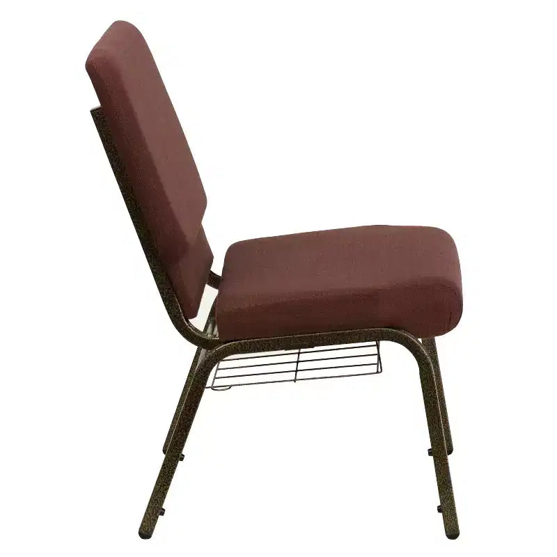 Emma and Oliver 18.5W Church/Reception Guest Chair with Communion Cup Book Rack