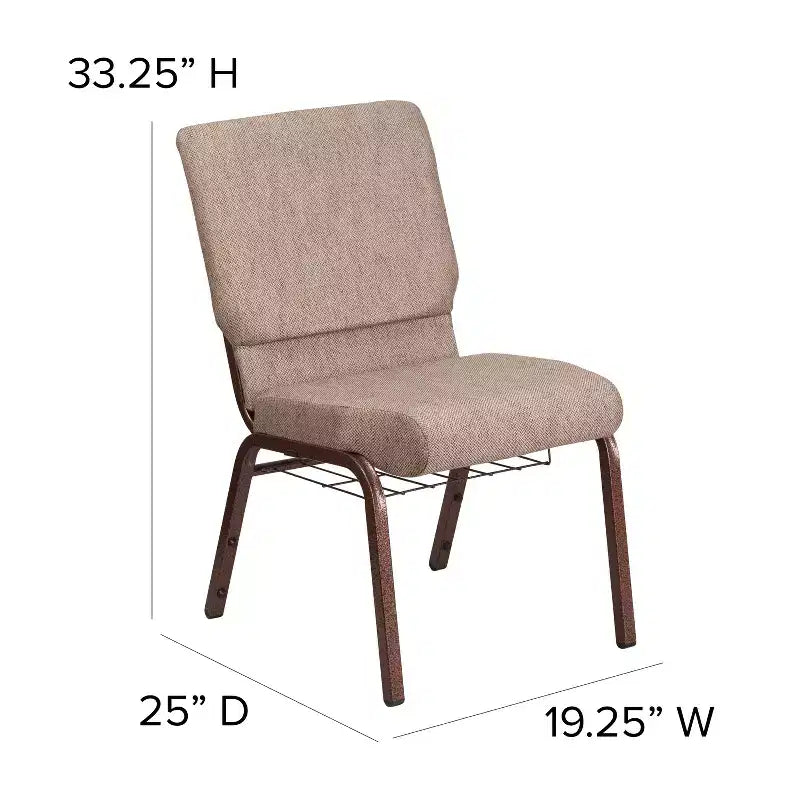 Emma and Oliver 18.5W Church/Reception Guest Chair with Communion Cup Book Rack