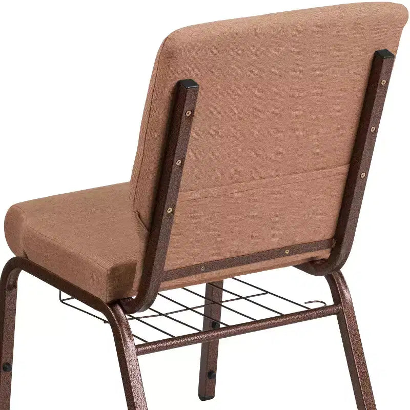 Emma and Oliver 18.5W Church/Reception Guest Chair with Communion Cup Book Rack