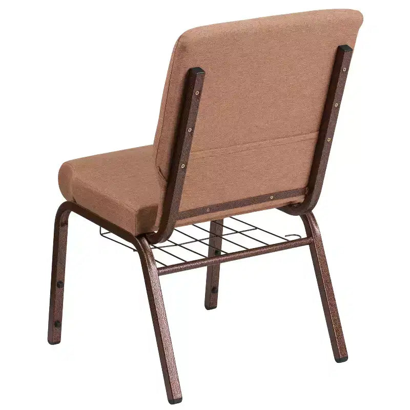 Emma and Oliver 18.5W Church/Reception Guest Chair with Communion Cup Book Rack