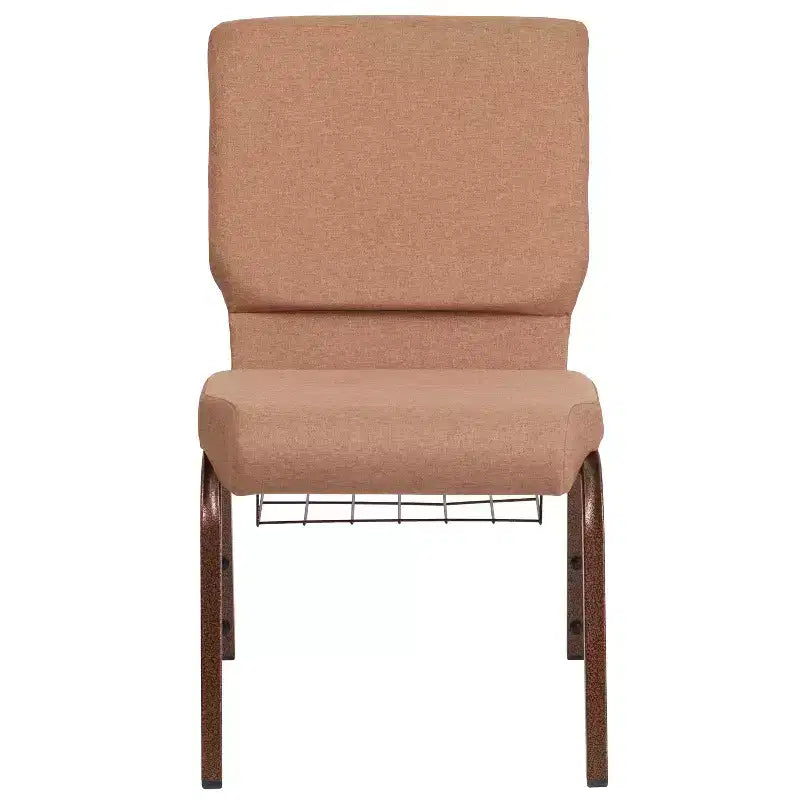 Emma and Oliver 18.5W Church/Reception Guest Chair with Communion Cup Book Rack