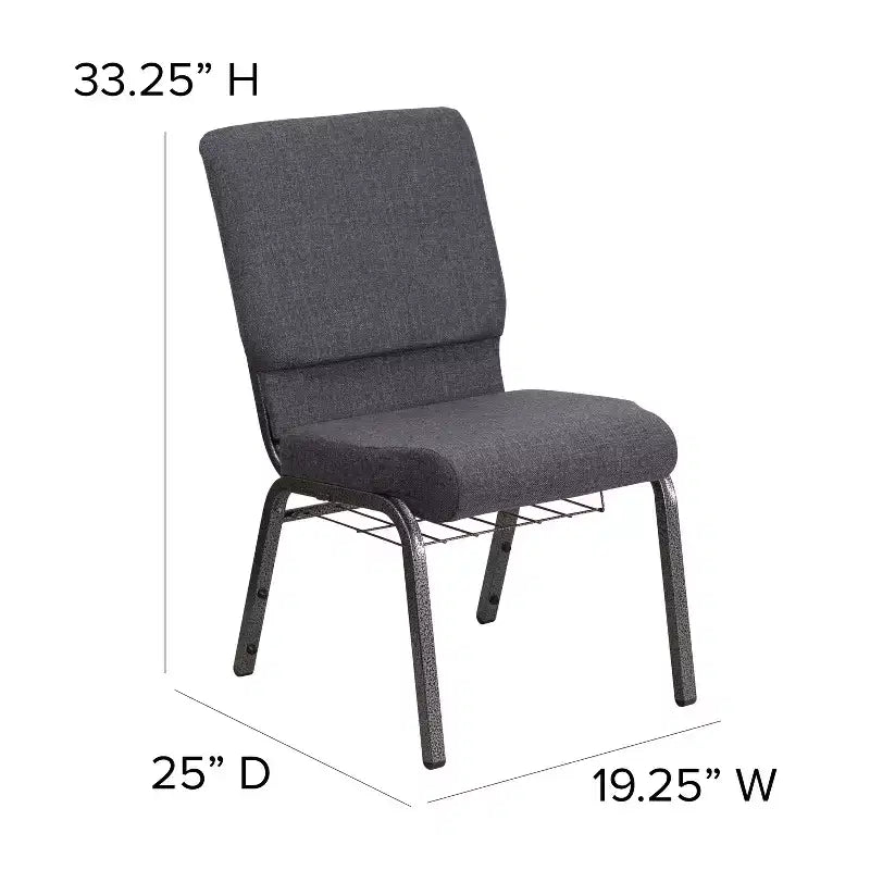 Emma and Oliver 18.5W Church/Reception Guest Chair with Communion Cup Book Rack