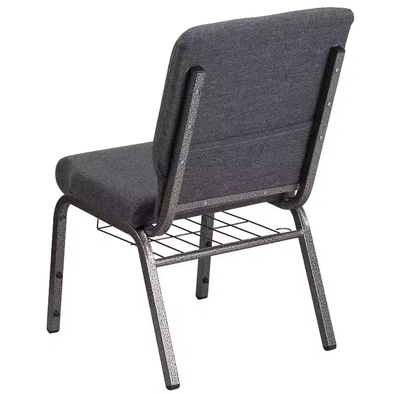 Emma and Oliver 18.5W Church/Reception Guest Chair with Communion Cup Book Rack