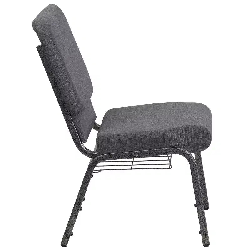 Emma and Oliver 18.5W Church/Reception Guest Chair with Communion Cup Book Rack