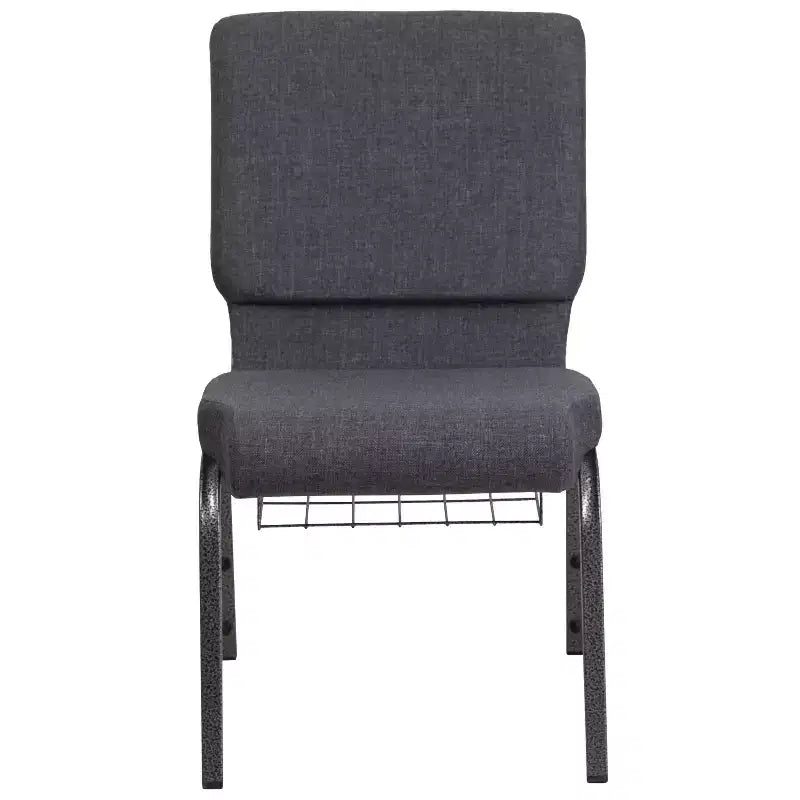 Emma and Oliver 18.5W Church/Reception Guest Chair with Communion Cup Book Rack