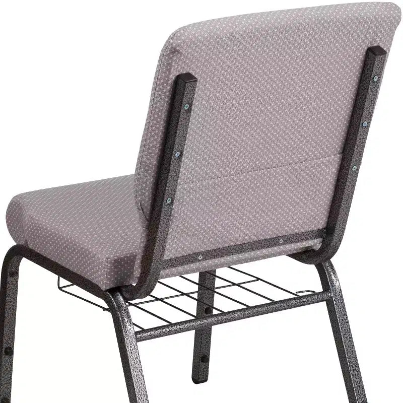 Emma and Oliver 18.5W Church/Reception Guest Chair with Communion Cup Book Rack