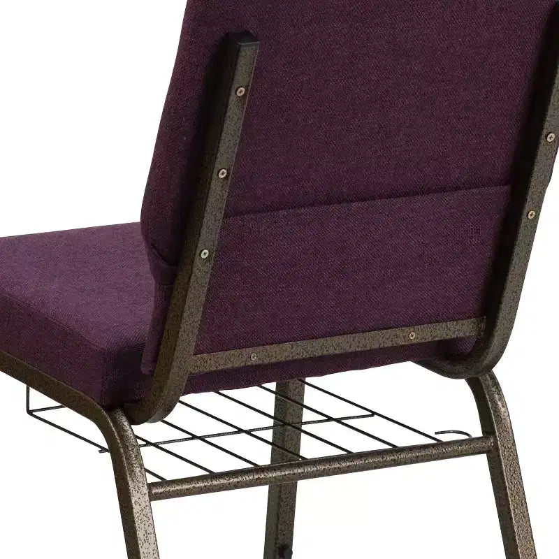 Emma and Oliver 18.5W Church/Reception Guest Chair with Communion Cup Book Rack