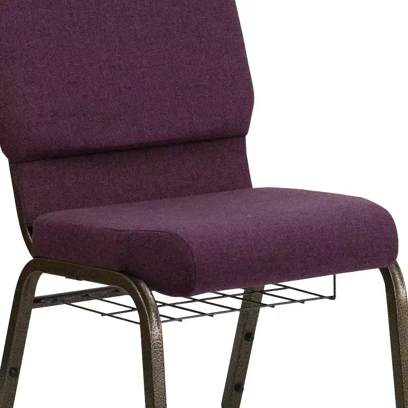 Emma and Oliver 18.5W Church/Reception Guest Chair with Communion Cup Book Rack