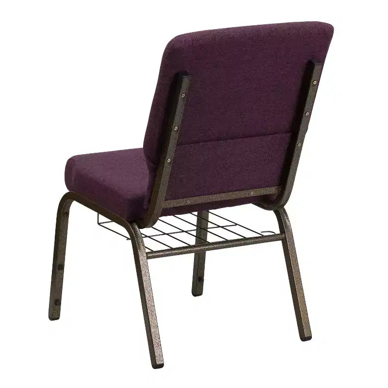 Emma and Oliver 18.5W Church/Reception Guest Chair with Communion Cup Book Rack
