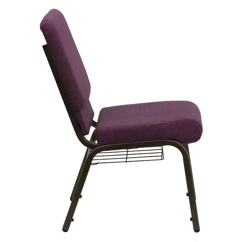 Emma and Oliver 18.5W Church/Reception Guest Chair with Communion Cup Book Rack