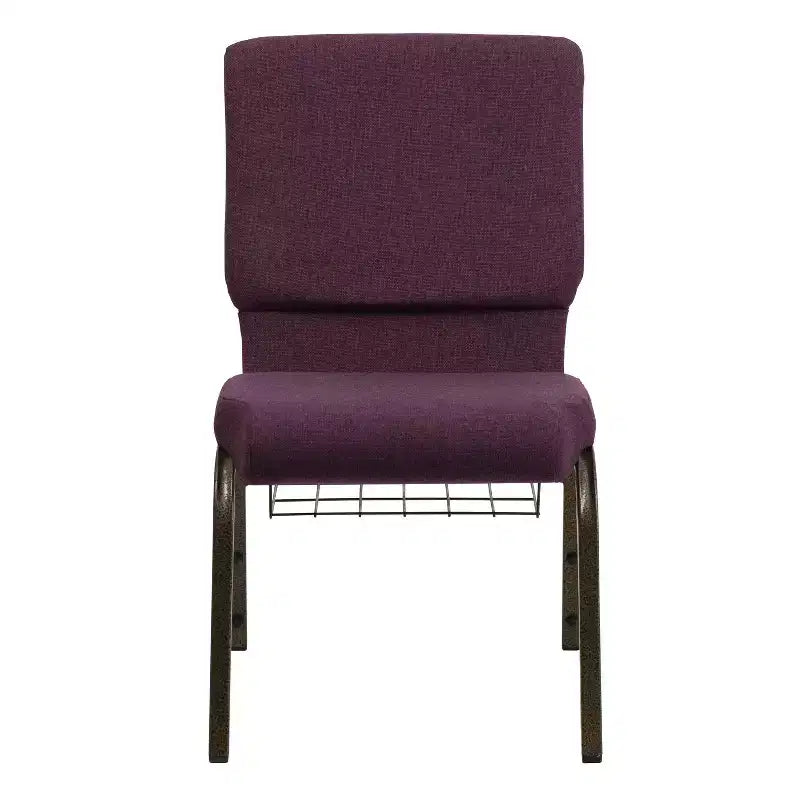 Emma and Oliver 18.5W Church/Reception Guest Chair with Communion Cup Book Rack