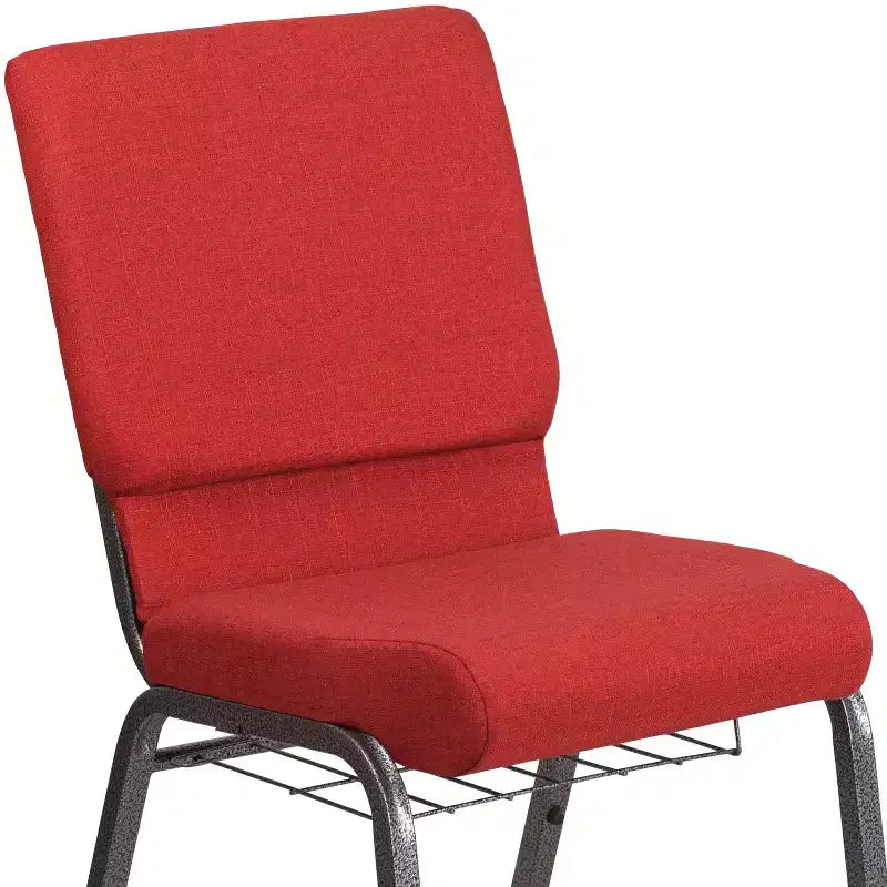 Emma and Oliver 18.5W Church/Reception Guest Chair with Communion Cup Book Rack