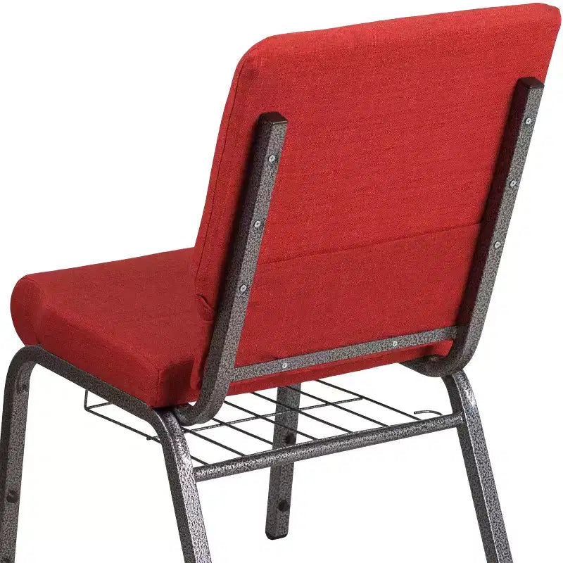 Emma and Oliver 18.5W Church/Reception Guest Chair with Communion Cup Book Rack