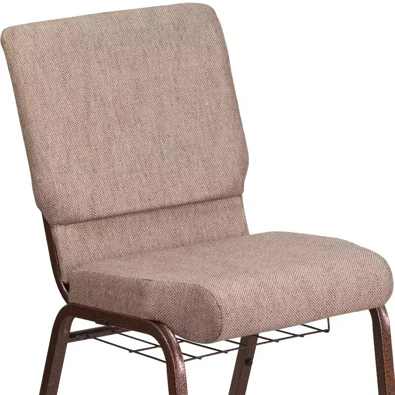 Emma and Oliver 18.5W Church/Reception Guest Chair with Communion Cup Book Rack