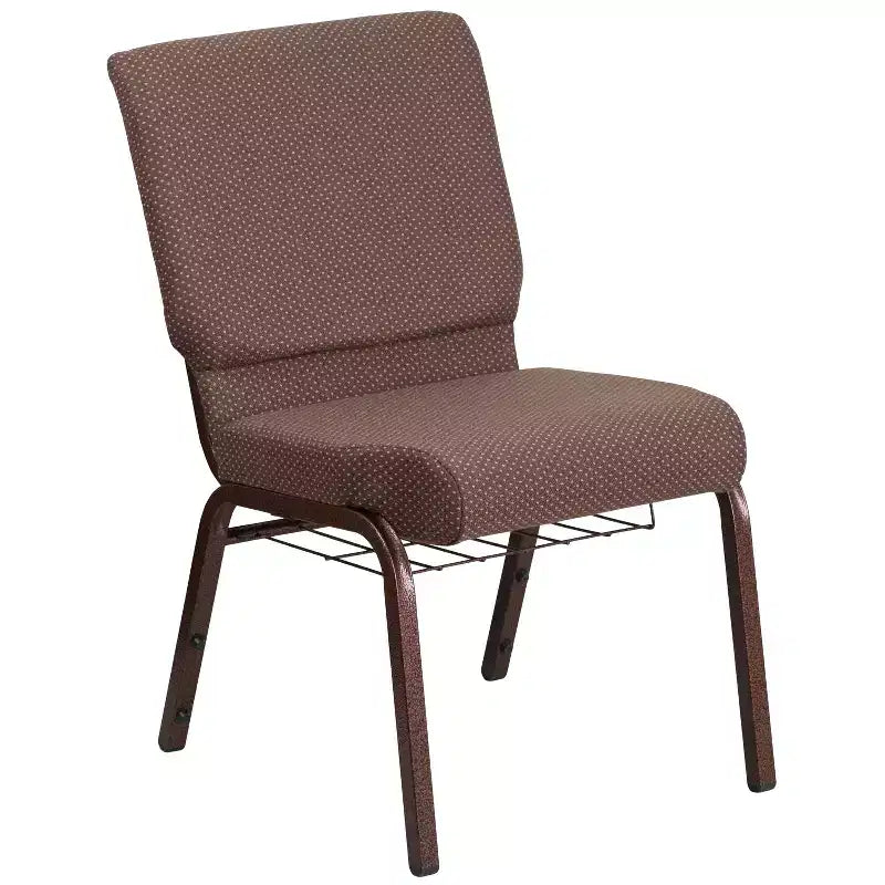 Emma and Oliver 18.5W Church/Reception Guest Chair with Communion Cup Book Rack