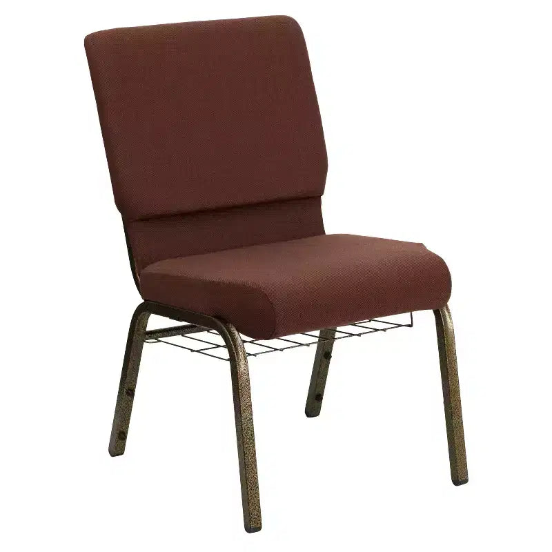 Emma and Oliver 18.5W Church/Reception Guest Chair with Communion Cup Book Rack