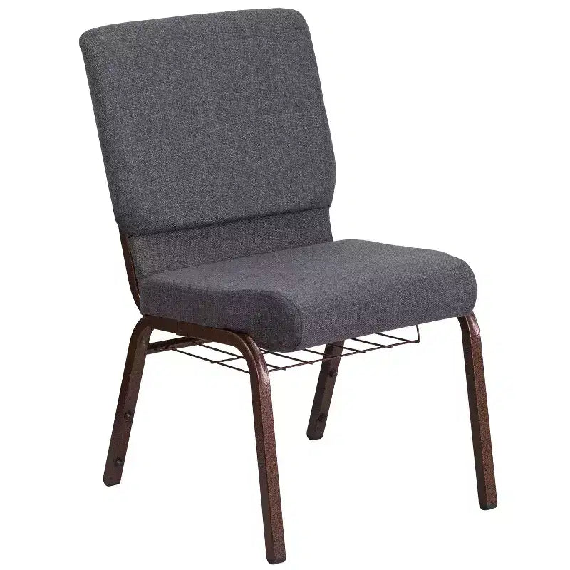 Emma and Oliver 18.5W Church/Reception Guest Chair with Communion Cup Book Rack