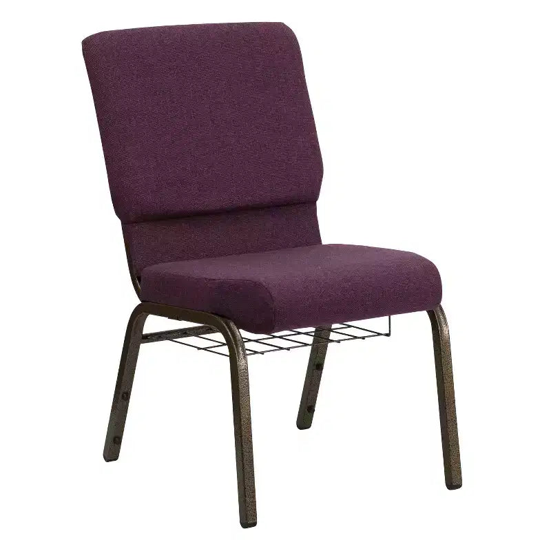 Emma and Oliver 18.5W Church/Reception Guest Chair with Communion Cup Book Rack