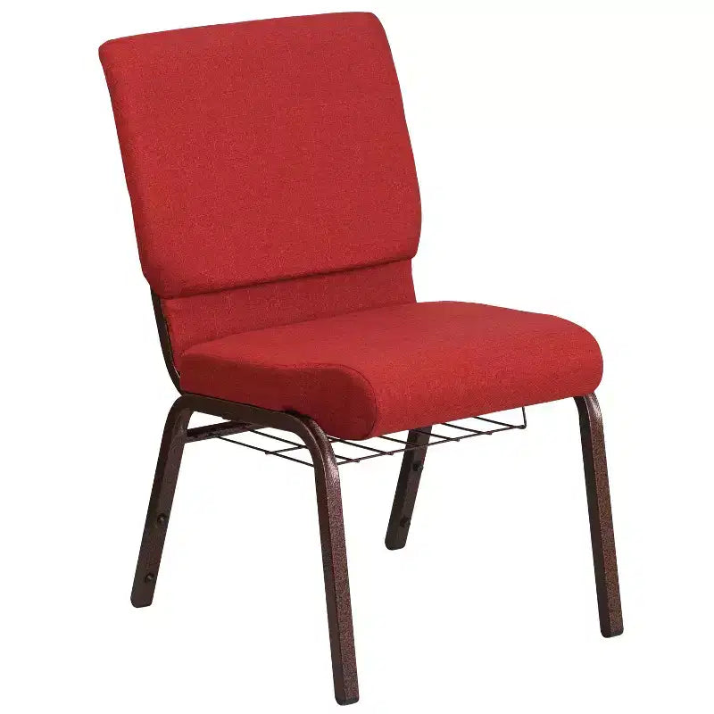 Emma and Oliver 18.5W Church/Reception Guest Chair with Communion Cup Book Rack
