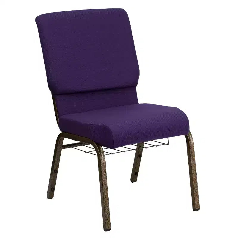 Emma and Oliver 18.5W Church/Reception Guest Chair with Communion Cup Book Rack
